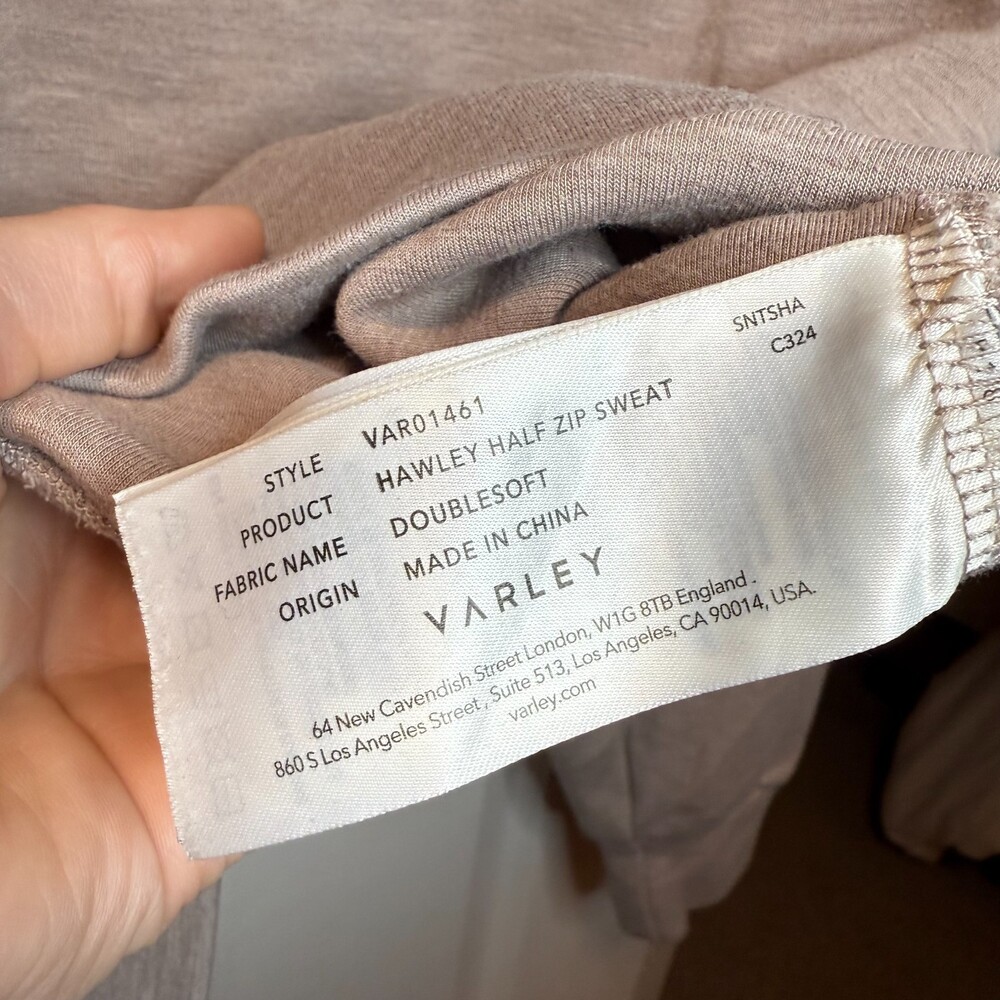 Varley Hawley Half Zip Sweatshirt Women’s Medium Sassafras Marl Light Brown - Picture 9 of 11
